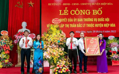 Bắc Giang: Công bố thành lập thị trấn Bắc Lý, huyện Hiệp Hòa