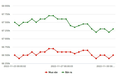 Giá vàng 30/11/2022: Giá vàng đảo chiều tăng nhẹ