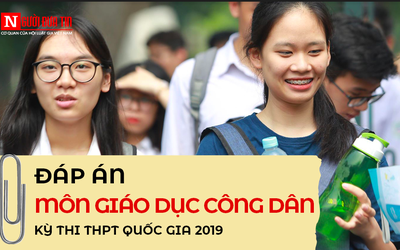 Đáp án đề thi môn GDCD thi THPT Quốc gia 2019 chính xác nhất trọn bộ 24 mã đề (cập nhật)