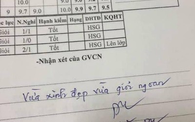 “Cười không ngậm được miệng" với cách phê sổ liên lạc bá đạo