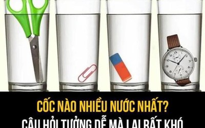 Thách thức 3 giây: Chiếc cốc nào nhiều nước nhất?