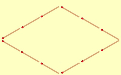 Thử thách thêm 9 que diêm để tạo thành 6 hình thang
