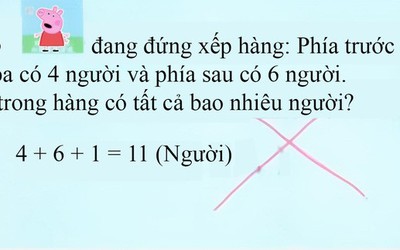 Bài toán "4 + 6 + 1 = 11", giáo viên gạch sai và đưa ra kết quả bất ngờ