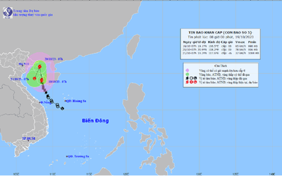 Di chuyển khó lường, bão số 5 sẽ ảnh hưởng mạnh nhất tới vùng nào?