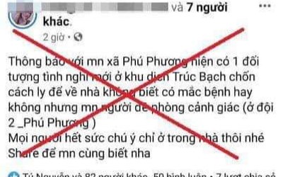 Công an Ba Vì xử phạt trường hợp tung tin thất thiệt liên quan dịch bệnh Covid-19