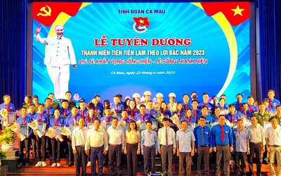 Cà Mau: Tuyên dương 57 thanh niên tiên tiến làm theo lời Bác năm 2023