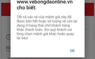 Mua vé online trận bán kết Việt Nam - Philippines: Hy vọng vụt tắt sau 15 phút