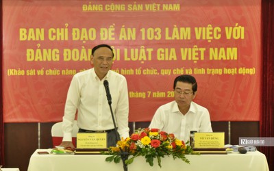 Đoàn công tác của Ban Chỉ đạo Đề án 103 làm việc với Đảng đoàn Hội Luật gia Việt Nam
