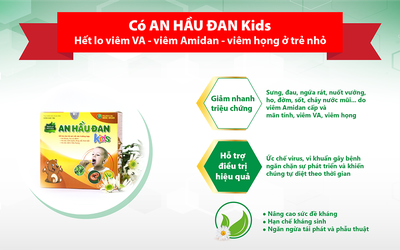 An Hầu Đan Kids - Sản phẩm dành cho trẻ viêm VA, viêm amidan, viêm họng