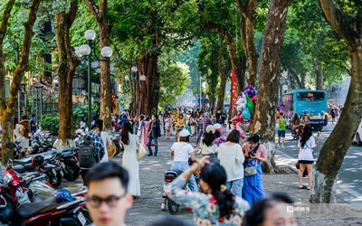 Hà Nội: Người dân ùn ùn check in trên phố Phan Đình Phùng