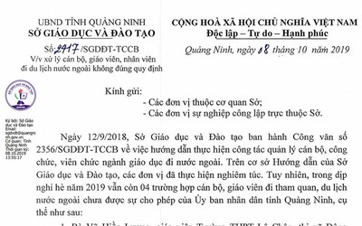 Đề nghị kỷ luật 4 giáo viên tự ý đi nước ngoài