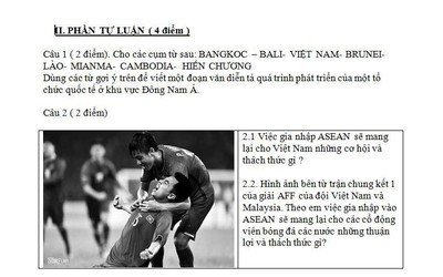 Trận chung kết AFF Cup 2018 xuất hiện trong đề thi học kỳ Lịch sử ở TP.HCM