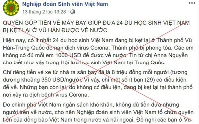 Bộ GD&ĐT bác bỏ thông tin hàng chục du học sinh Việt Nam đang bị kẹt lại ở Vũ Hán