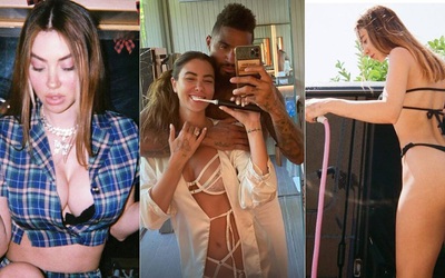 Bạn gái Boateng nghiện khoe vòng 1 nóng bỏng với 'bikini lộn ngược'