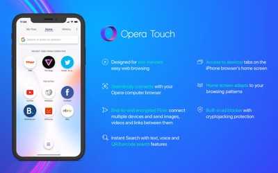 Opera Touch tham vọng "lật đổ" trình duyệt Safari trên iPhone