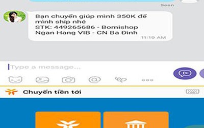 VIB giới thiệu tính năng chuyển tiền nhanh khi chat trên mạng XH