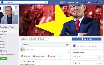 Facebook giả HLV Park Hang-seo thi nhau “mọc lên như nấm”