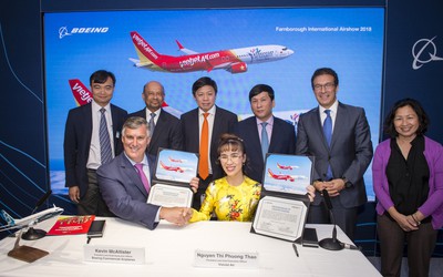 Vietjet ký kết mua 100 tàu bay với Boeing và 50 tàu bay với Airbus tại Airshow Farnborough 2018