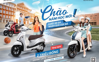 Ưu đãi siêu “khủng” mùa tựu trường: nhận ngay 2 triệu đồng khi mua xe tay ga Yamaha Grande, Latte, Janus hoặc FreeGo