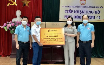 T&T Group tặng 50.000 bộ kit xét nghiệm nhanh Covid-19 trị giá 7,5 tỷ đồng cho Thanh Hóa và Kiên Giang