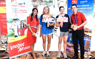 Vietjet mở bán vé chỉ từ 0 đồng tri ân khách hàng dịp kỷ niệm 10 năm bay Singapore