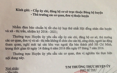 Lãnh đạo H.Hóc Môn nói gì về thông tin 'cấm cán bộ đi du lịch'?