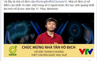 Quán quân 'Đường lên đỉnh Olympia' 2016: Quá đỗi tự hào!