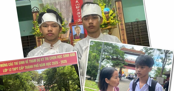 Xúc động chuyện hai anh em ở Huế đội tang cha đi thi học sinh giỏi