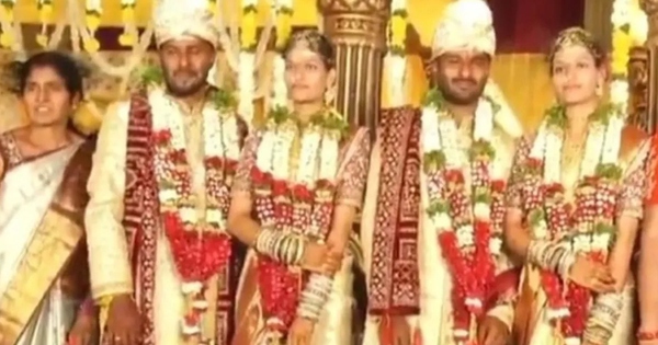 Hai anh em sinh đôi cưới 2 chị em sinh đôi trong cùng một ngày