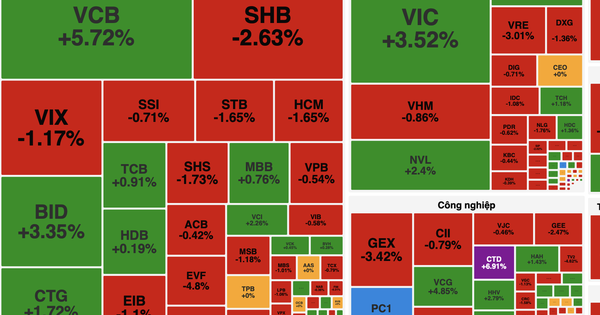 VN-Index rung lắc, giữ sắc xanh nhờ lực đỡ ngân hàng và bất động sản