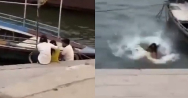 Bị bạn trai tát, người phụ nữ nhảy xuống sông tự tử