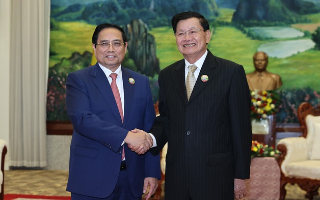 Thủ tướng Phạm Minh Chính hội kiến Tổng Bí thư, Chủ tịch nước Lào
